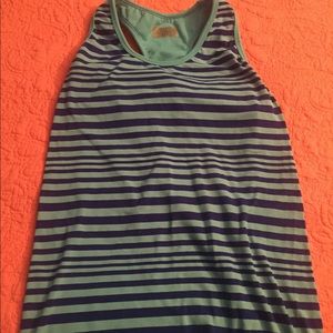 Striped Athleta racer back tank top